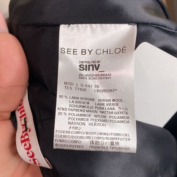 see by chloe wool blend Black asymmetrical skirt - Picture 7 of 11